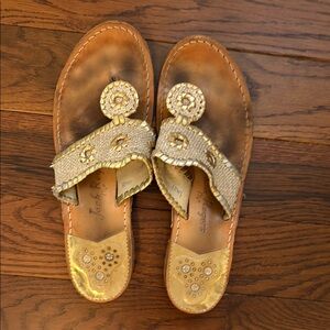 Jack Rogers Gold Embellished Women's Sandals